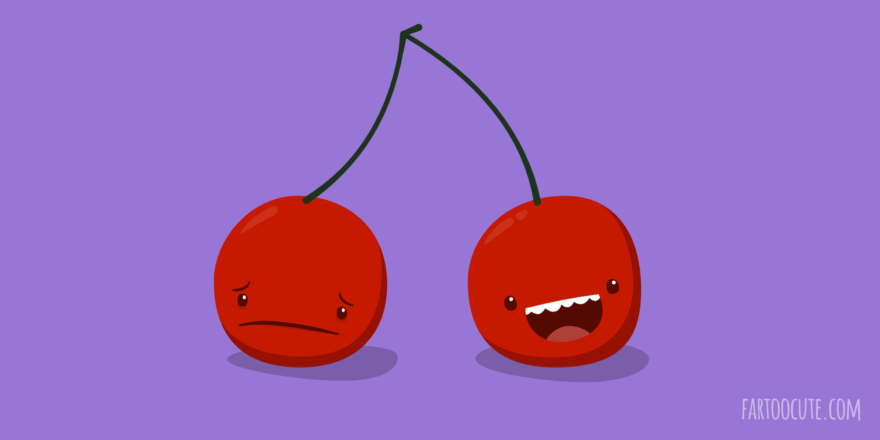 Happy Cute Cherry Cartoon