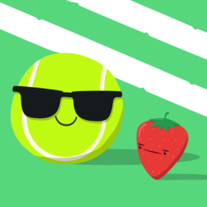 Cute Strawberry Tennis Cartoon